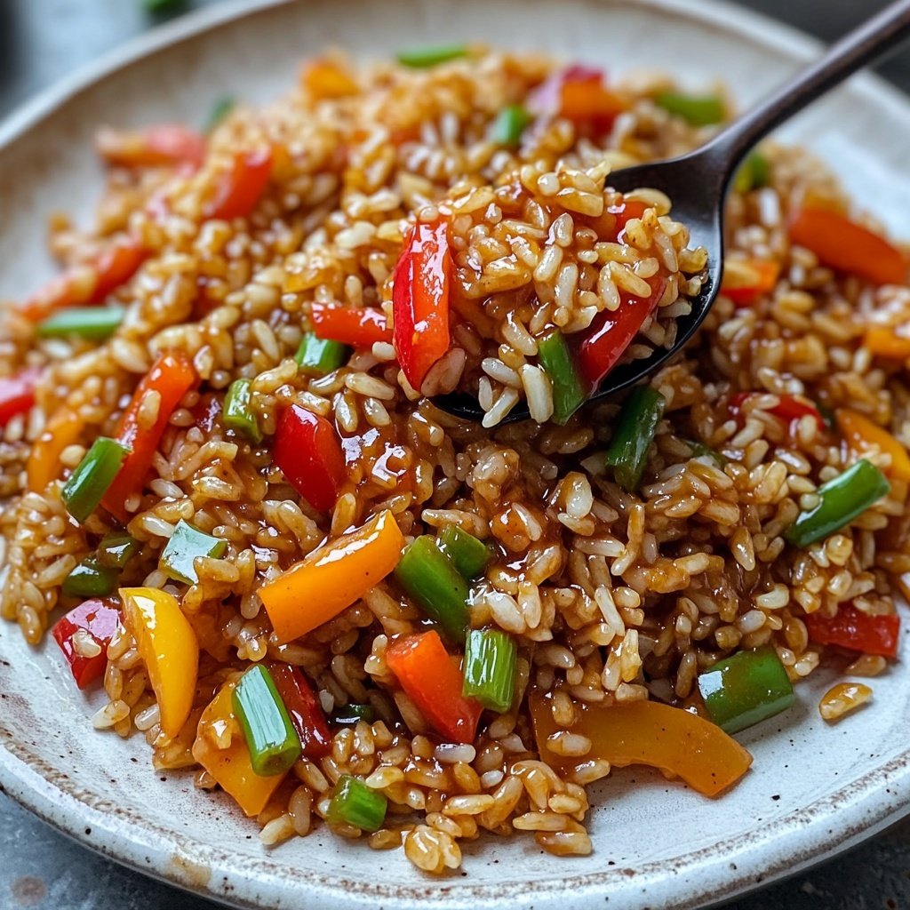 Gebratener Reis mit Paprika