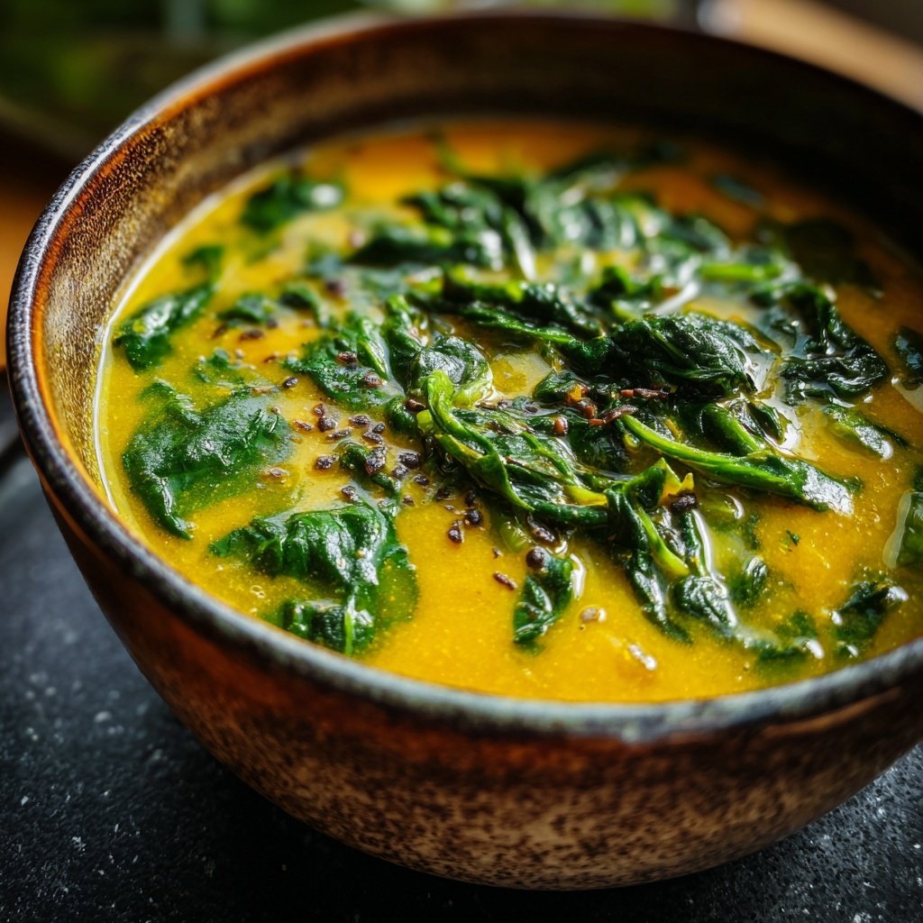 Linsensuppe mit Spinat