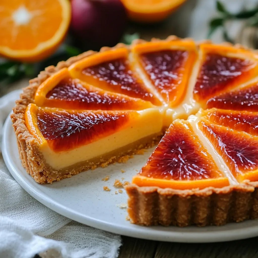 Blood Orange Tart mit Almond Crust