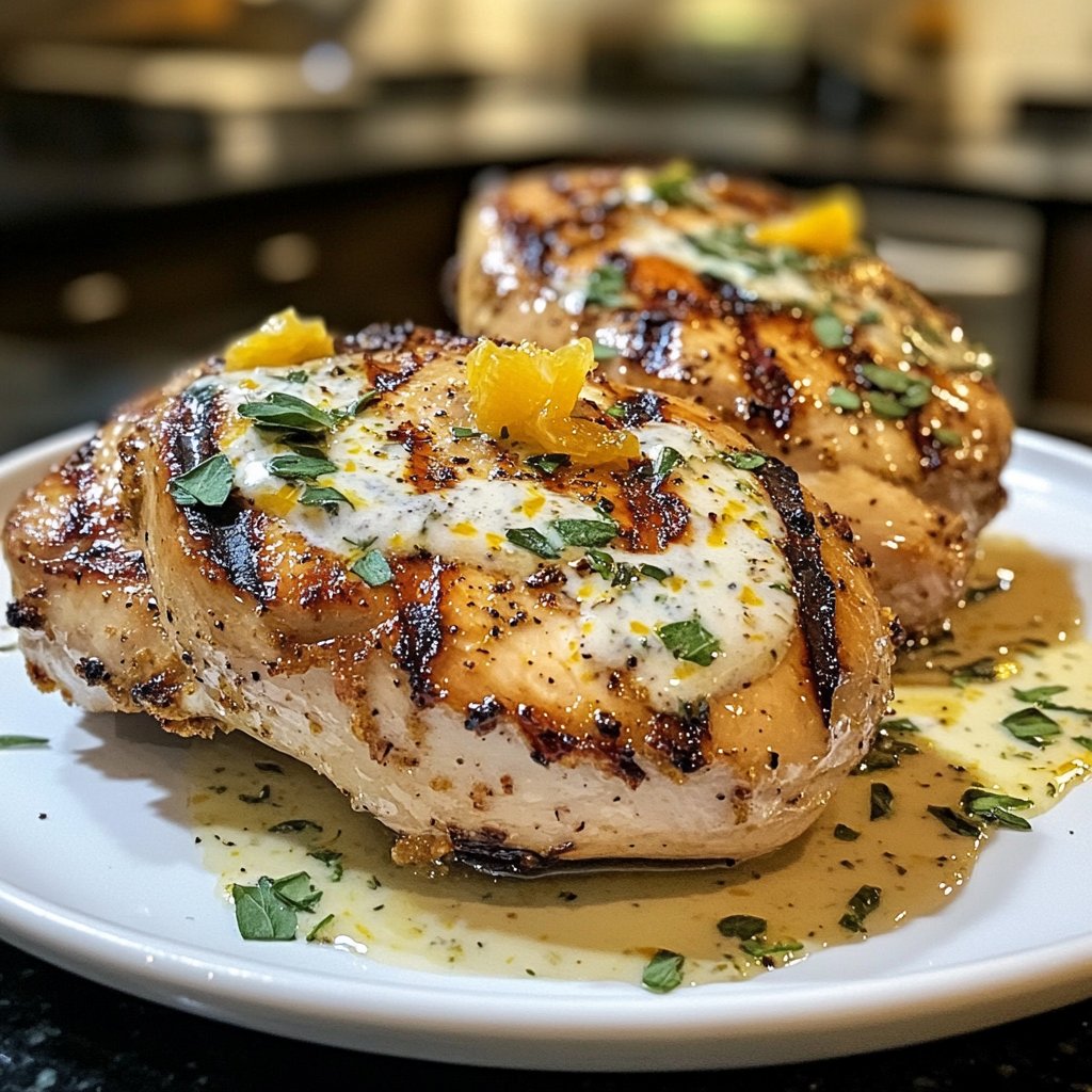 Hähnchenbrust mit Zitronen Joghurt Sauce