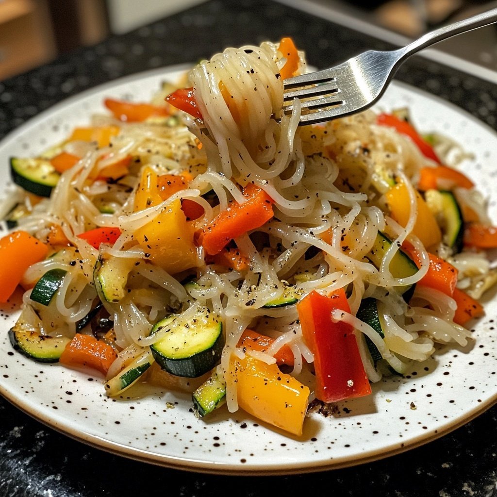 Gemüsepfanne mit Reisnudeln