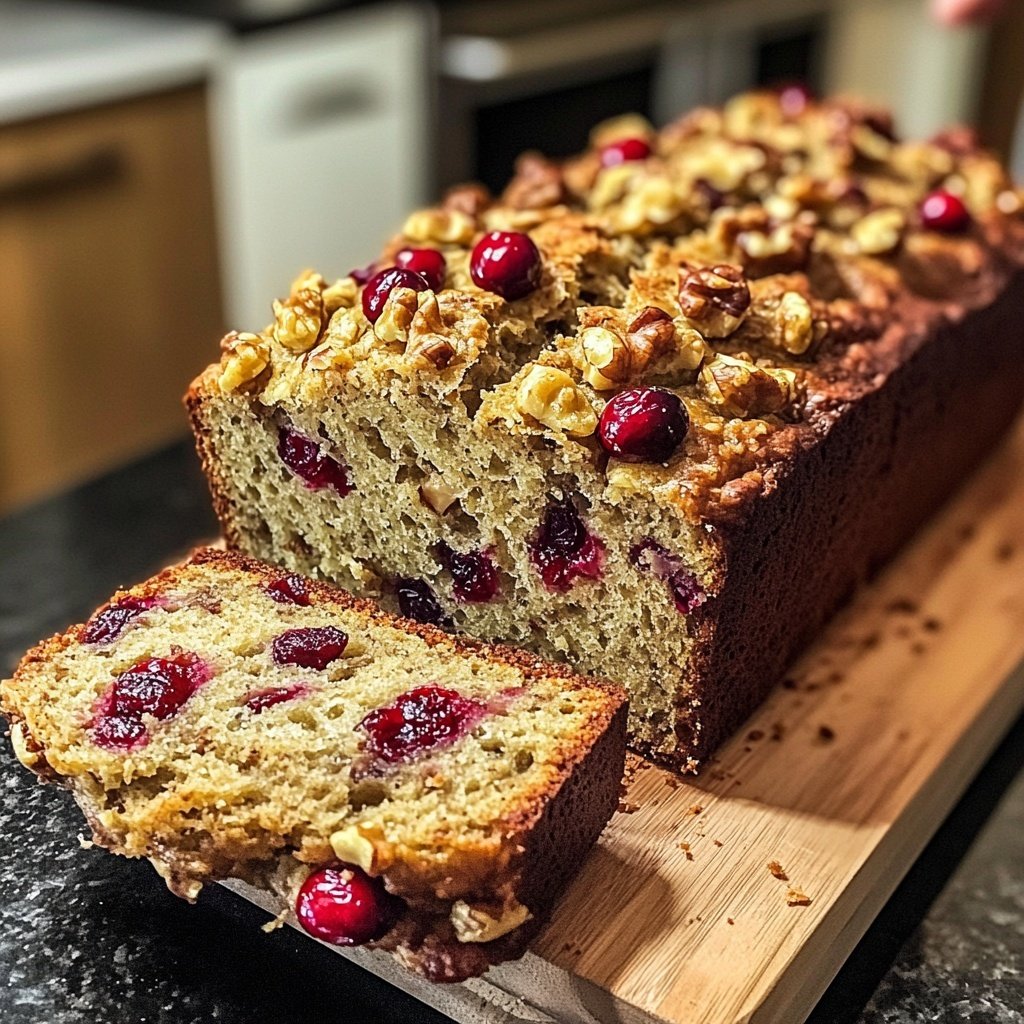 Einfaches Cranberry-Bananen-Nussbrot