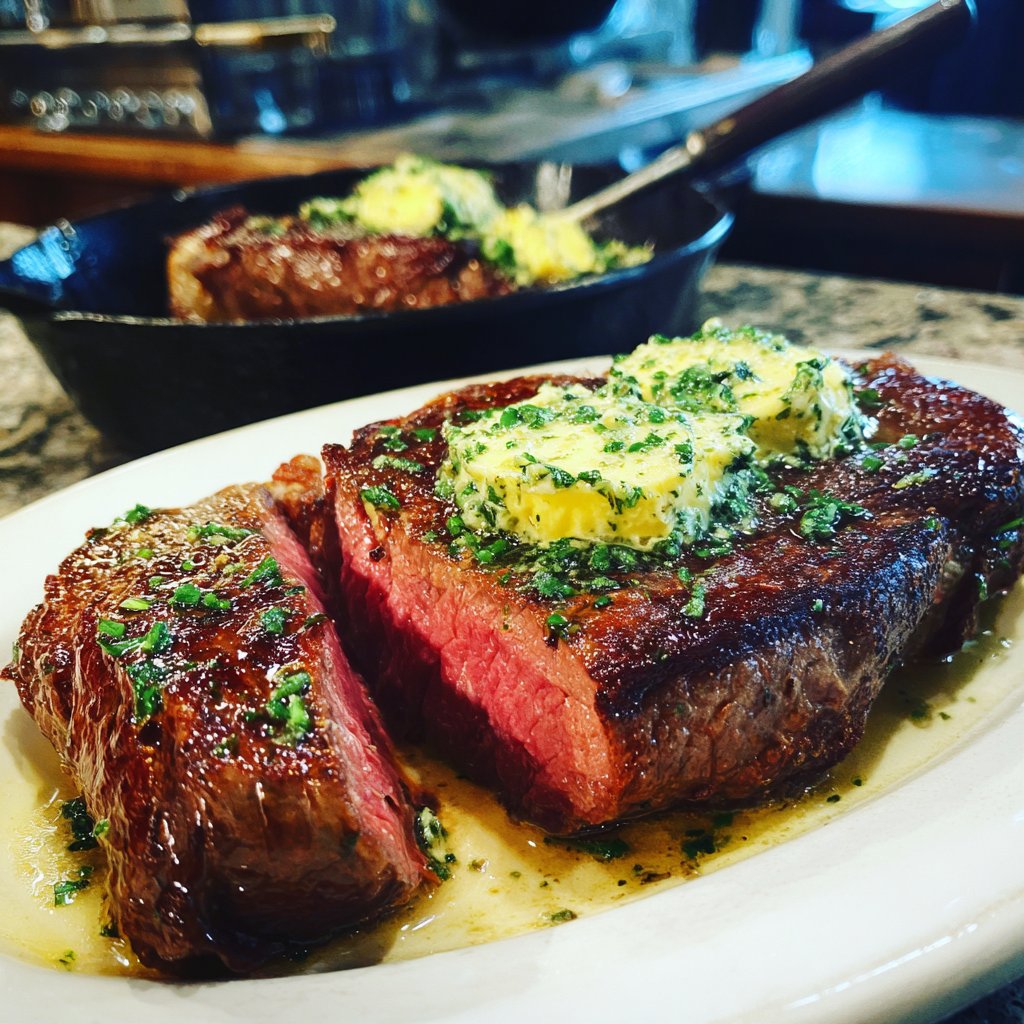 Steak mit Trüffelbutter für zwei