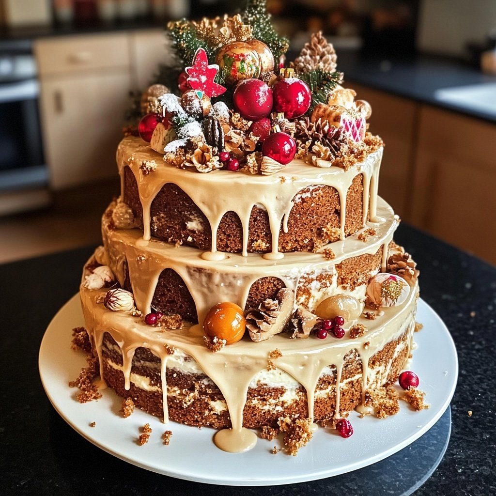 Dripcake-Weihnachtstorte