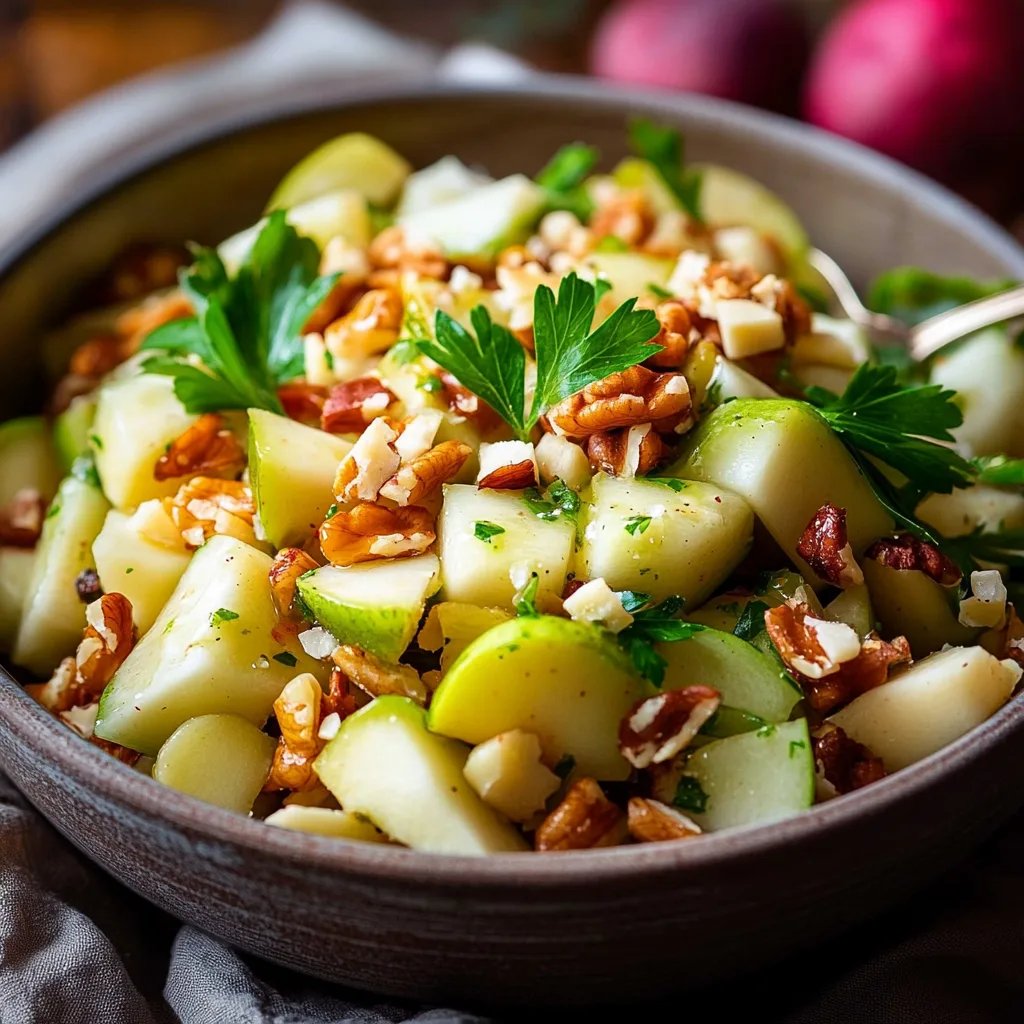 Linsen-Apfel-Salat mit Walnüssen