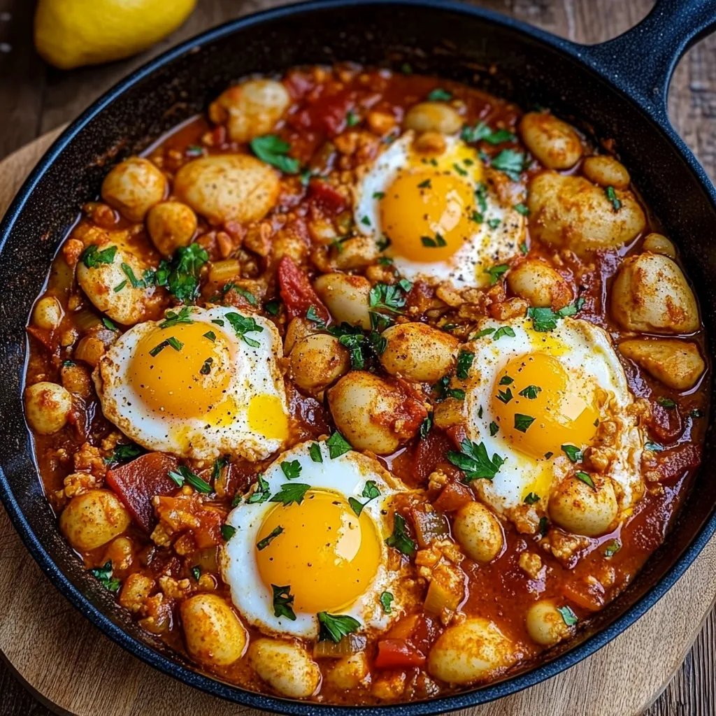 Spanische Bohnen und Eier