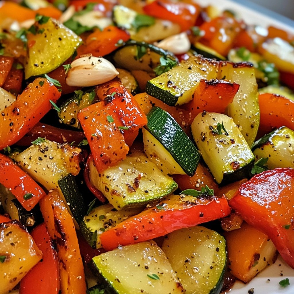 Gemüsepfanne mit Knoblauch