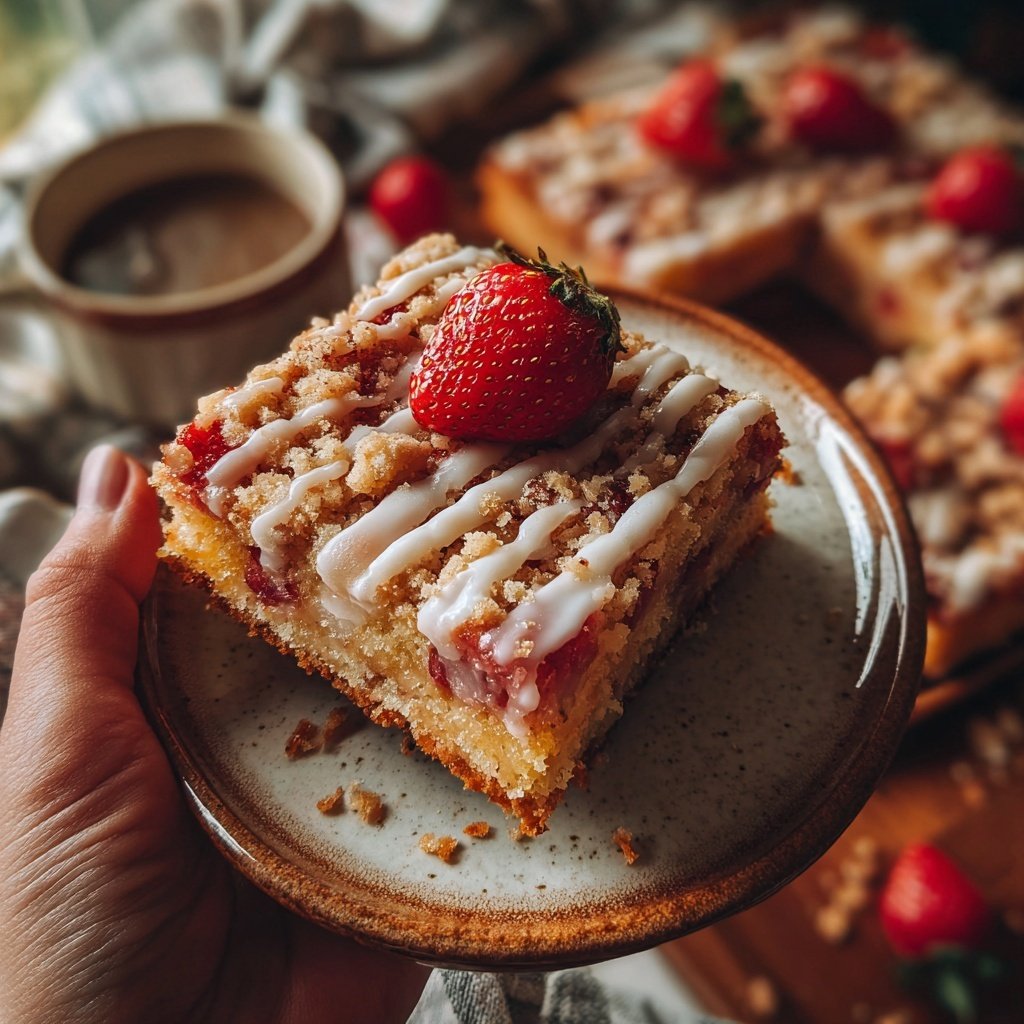 Erdbeer Vanille Blechkuchen Mit Streuseln